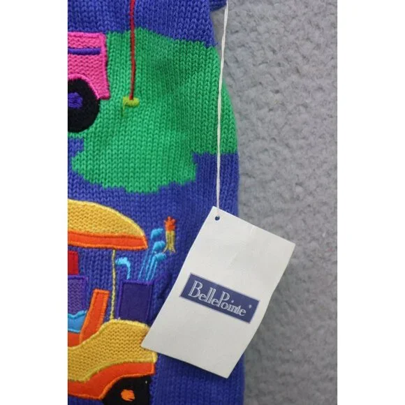 Belle Pointe Vtg. Hand Woven Embroidered Sweater Vest-NWT-Size XL-Golf